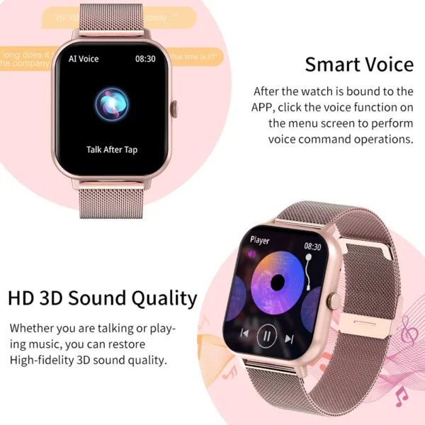 LIGE Smart Watch Woman Bluetooth Call Fashion Watches Fitness Tracker Waterproof Sport Smart Clock New Ladies Men Smartwatch+Gif - Image 5